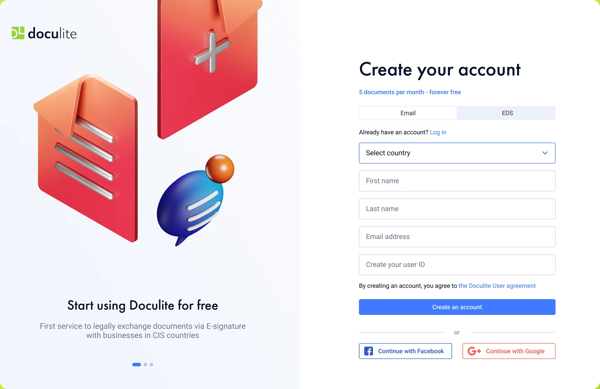 Doculite — create your account