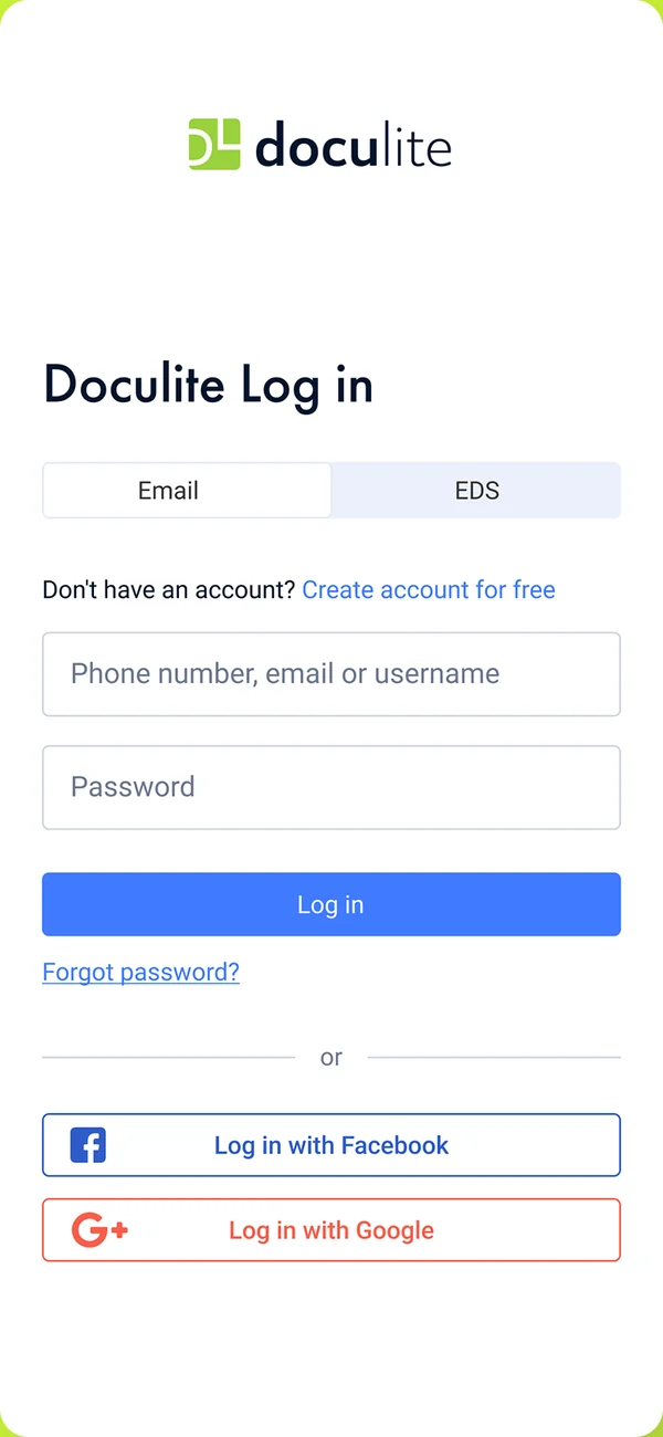 Doculite — sign in