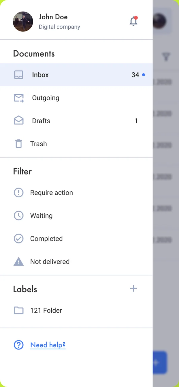 Doculite — documents inbox on mobile