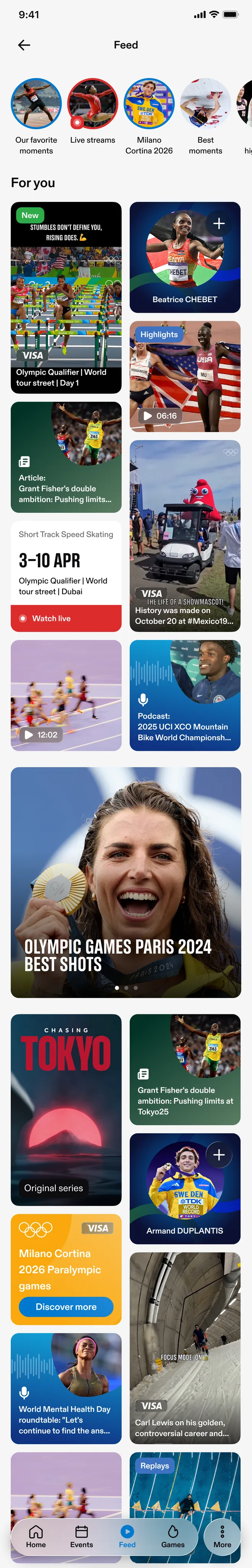 Feed — the new personalized content page