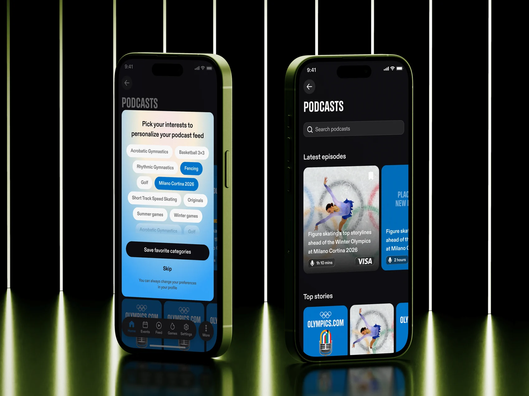 Olympics app podcasts