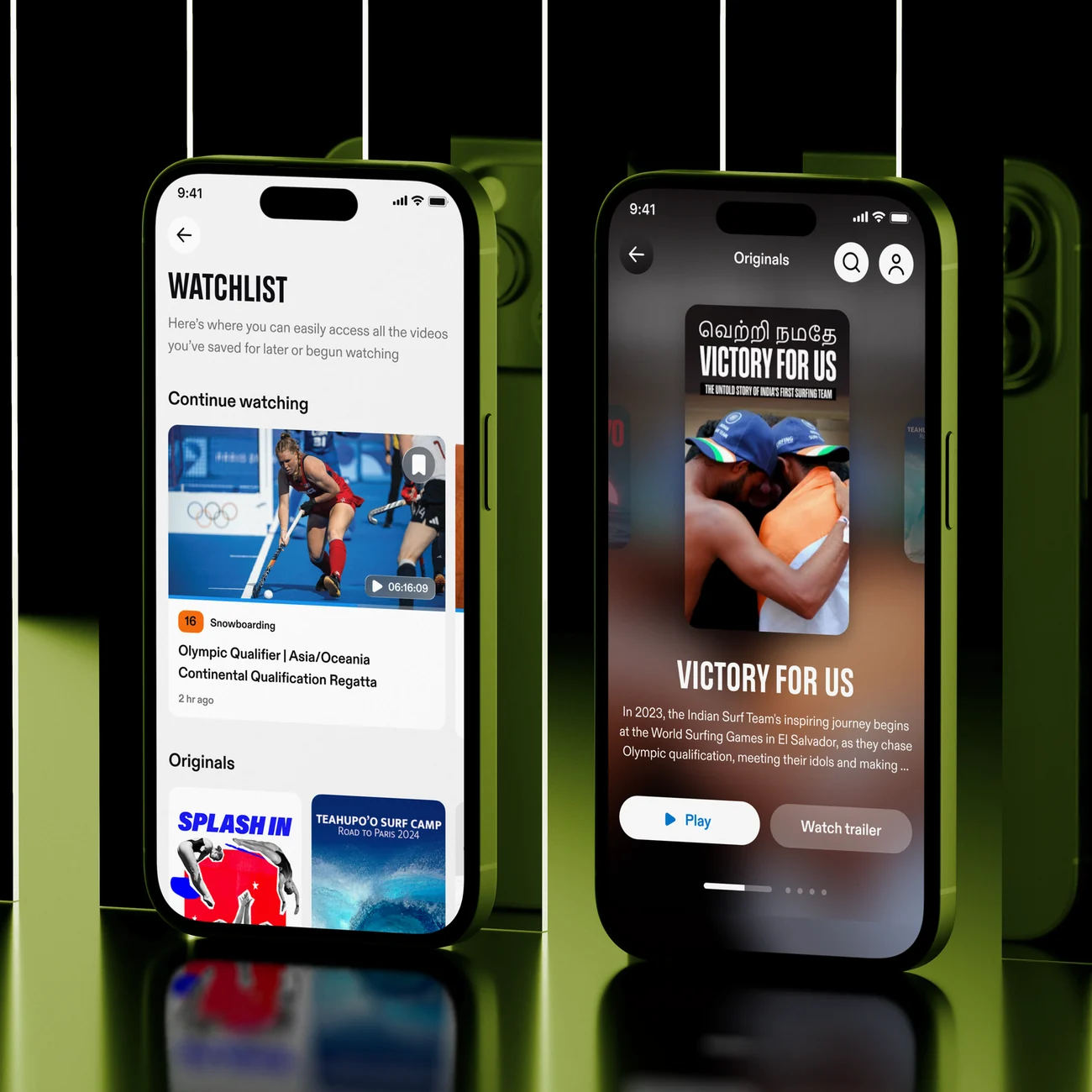 Olympics app watchlist and Originals